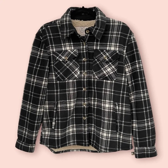 Jackets & Blazers - Womans Flannel Jacket Shirt by Sage, large,Lined, Plaid Grunge